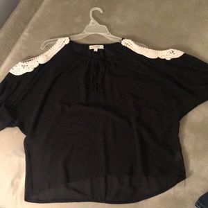 Black Cold Shoulder Top
